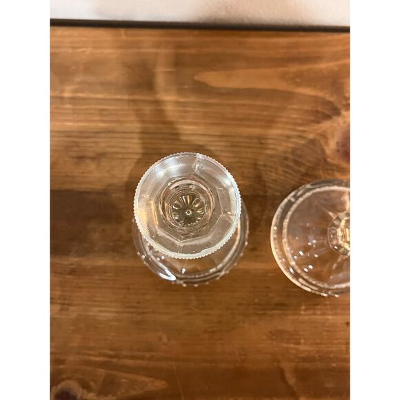 Vintage Pressed Glass Candlestick Holders Pair 7 Inch Taper Candle Holders - Picture 7 of 11